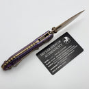 Marfione Select Microtech LUDT Ram-Lok Royal Purple Frag Titanium Handles w/ Bronze Accents & Bronze Drop Point 1135RL-13FRMS3