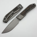 Uldanov Custom Knives Sierra w/ Milled Titanium/Copper Snakeskin Carbon Fiber Inlays & M398 Front Flipper