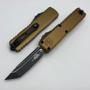 Microtech UTX-85 Gen IV w/ Tan Handle & Black T/E M390MK 12334-1TA
