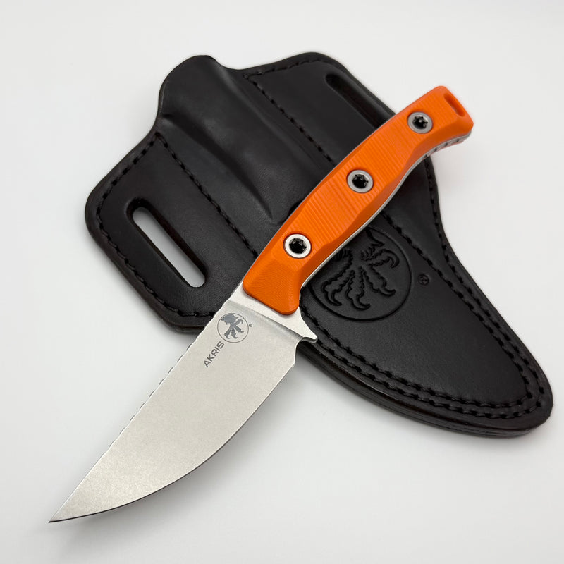 Microtech Akris w/ Ember G-10 Handles & Stonewash M390MK 95-10EM-1