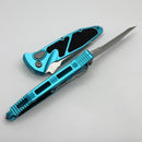 Microtech Socom Elite Auto Stonewash T/E Full Serrated w/ Turquoise Handle 161A-12TQ