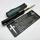 Marfione Custom Atreus w/ PVD Cracked Ice D/E M390MK & Black Aluminum Handle w/ Carbon Fiber & Antique Green Titanium Inlay Accents