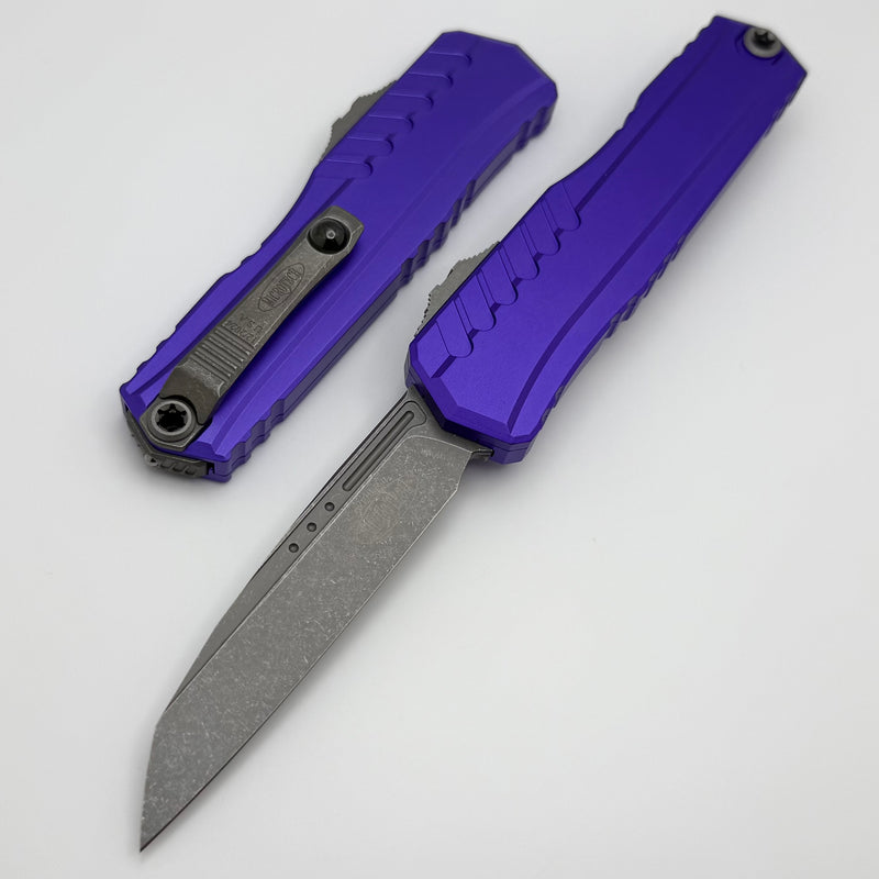Microtech Cypher II S/E Apocalyptic Standard & Purple Handle 1241-10APPU