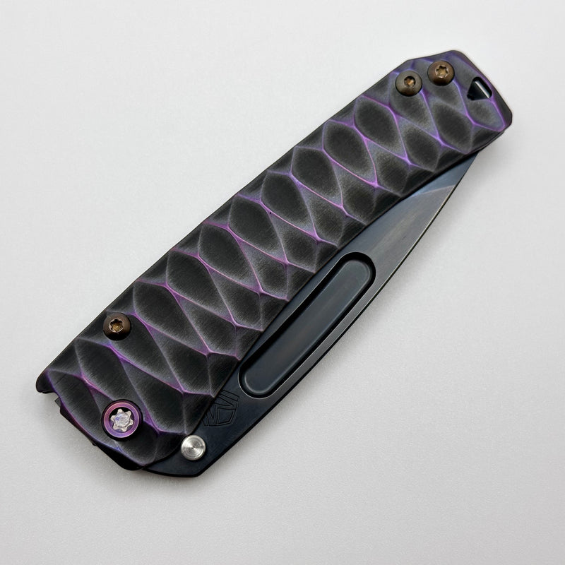 Medford Knife Slim Midi PVD Drop Point S45 & Violet Diamondhead Handles w/ Black/Violet Hardware/Clip