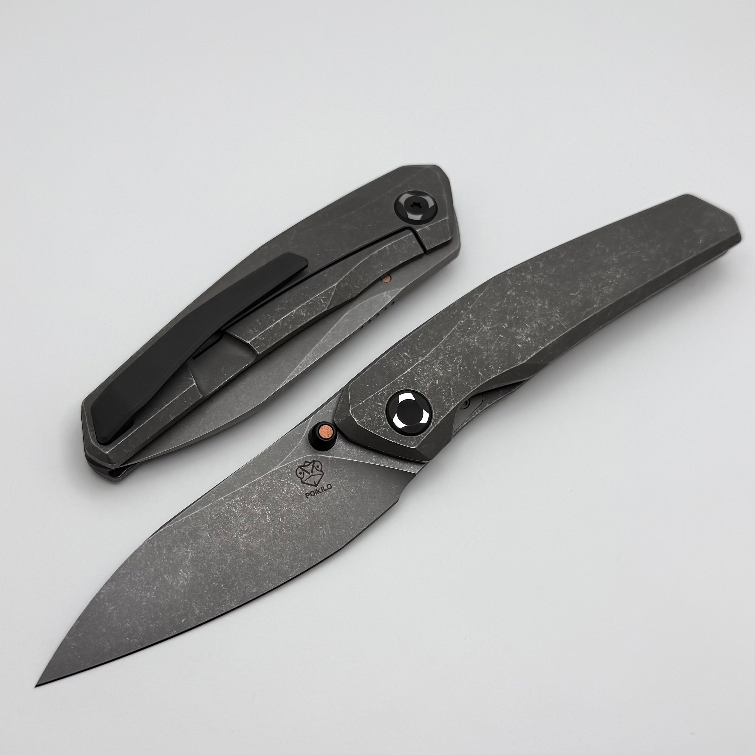Poikilo Blade Zen S2 DarkStonewash Titanium Handles w/ Blackened Ti Ac