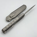 Remette RT Swordfish Titanium Handle w/ Carbon Fiber Inlay & Clip Point M390 Manual OTF ZL101B3