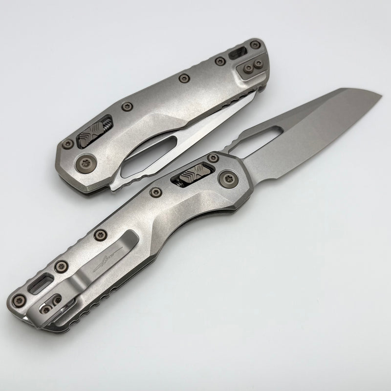 Microtech Marfione Select MSI RAM LOK Titanium Handles w/ Double Vapor Blast & Flamed Accents & Stonewash M390MK 210-10MS4