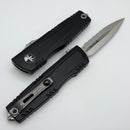 Microtech Luminary Black Handle w/ Tritium Inlaid Slider & Full Serrated D/E M390MK Signature Series 1270-12S