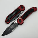 Microtech Knives LUDT Gen III Black Partial Serrated S/E w/ Merlot Handle 1135-2MR