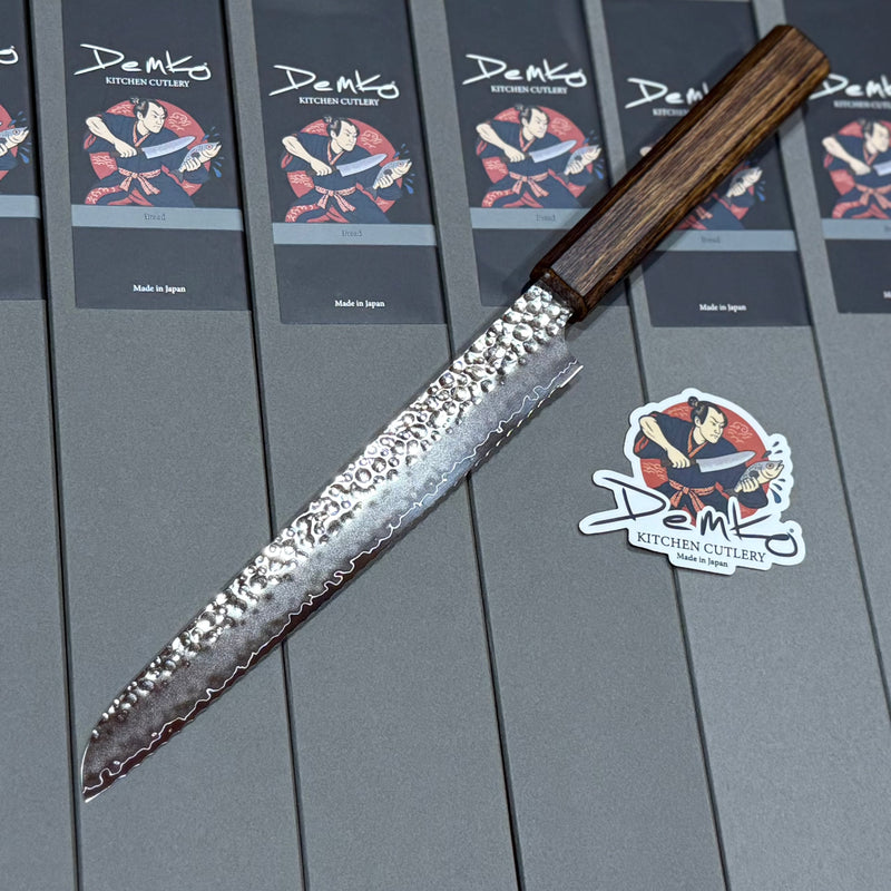 Demko Bread Kitchen Knife w/ Japanese Red Oak Handle & VG10 San Mai