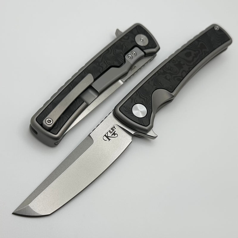 Mechforce Kilby Shard Titanium Integral Handle w/ Black Dunes Fat Carbon Inlays & Stonewash M390