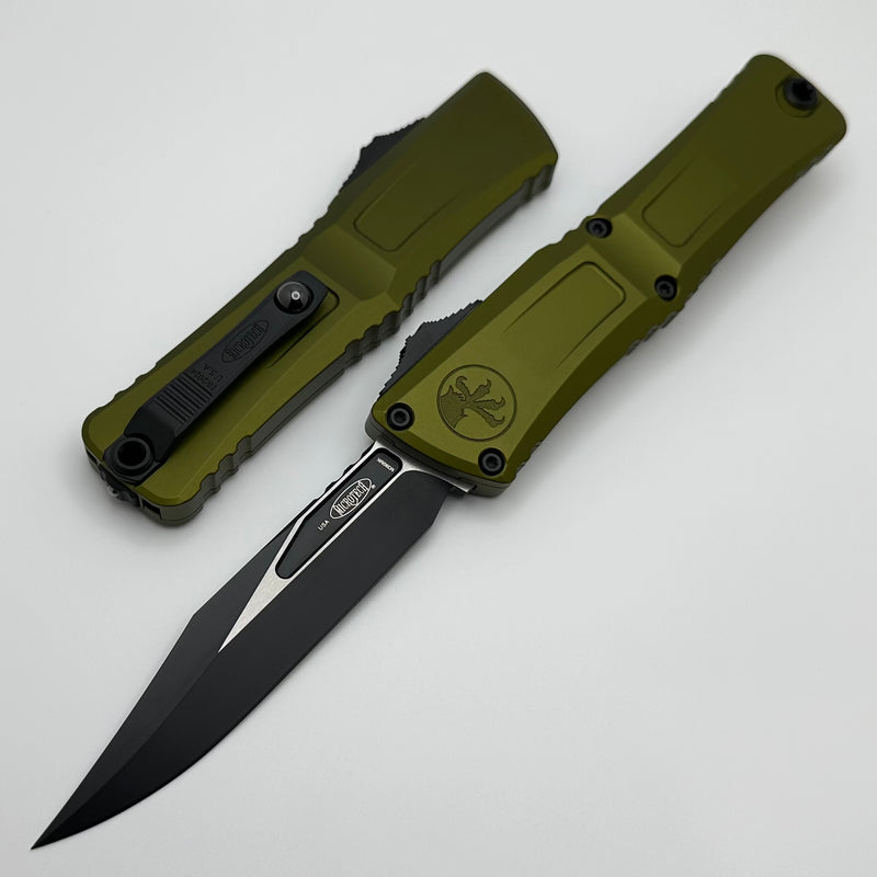 Microtech Knives Combat Troodon Gen III Black Bowie w/ OD Green Handle 1146-1OD