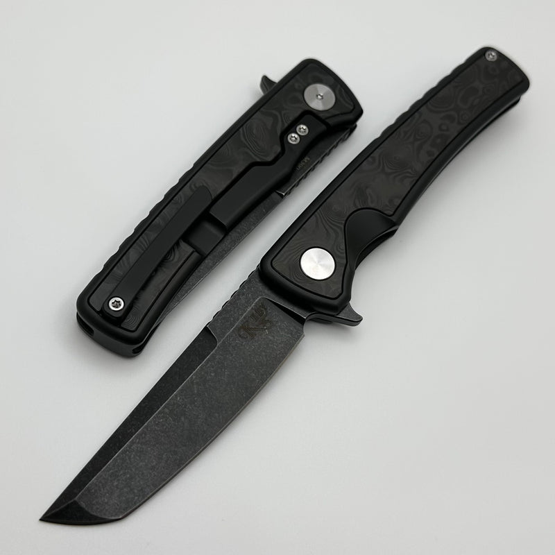 Mechforce Kilby Shard Black Titanium Integral Handle w/ Black Dunes Fat Carbon Inlays & Black Stonewash M390