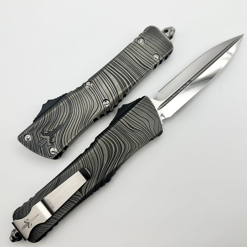 Marfione Custom Knives Combat Troodon Beskar D/E Mirror Polish w/ Carbon Fiber Button & Satin Hardware