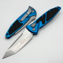 Microtech Socom Elite Auto T/E Stonewash & Blue Handle 161A-10BL