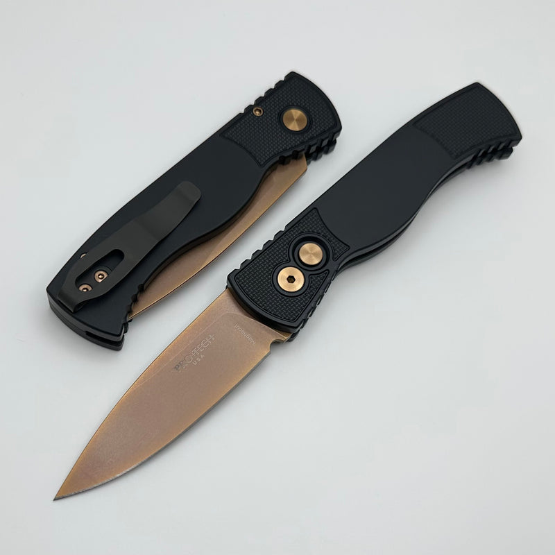 Pro-Tech TR-2 Tactical Response 2 Black w/ Textured Corners & Rose Gold MagnaCut T203-RG