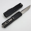 Microtech UTX-85 Gen IV w/ Black Handle & Stonewash S/E Part Serrated M390MK 12314-11