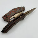 Heretic Knives Medusa Blood Red Carbon Fiber Handle w/ Recurve Bronze MagnaCut H012-7A-RD/CC