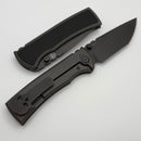 Chaves Knives Redencion 229 w/ Stonewash Titanium Integral Handle w/ Magnetic Knurled Ti Inlays & Tanto CPM-3V