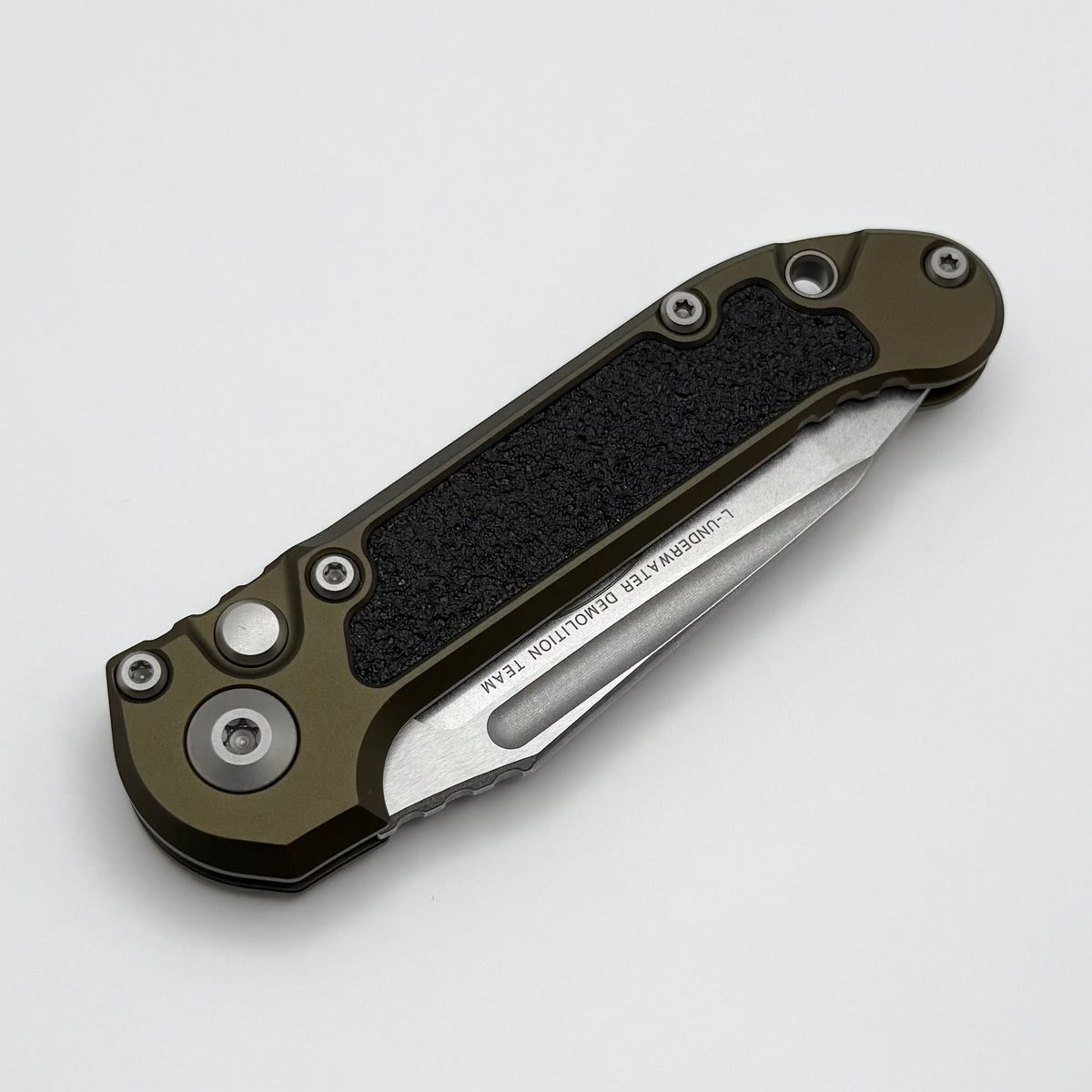 Microtech Knives LUDT Gen III Stonewash Tanto Full Serrated w/ OD Gree