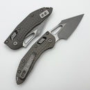 Microtech Knives Manual M-Stitch RAM LOK Natural Clear Frag Aluminum Handles & Apocalyptic M390MK 169MRL-10APFRNC