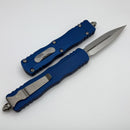Microtech Dirac Delta Stonewash D/E w/ Navy Blue Handle 227-10NA