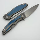 Shirogorov NeOn NL w/ Titanium Blue Micarta Inlaid Handle & 3.34" Stonewash Elmax