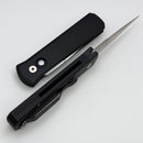 Pro-Tech Godson w/ Black Handle & Mother of Pearl Button w/ Satin 120CV Blade 721-MOP 20CV