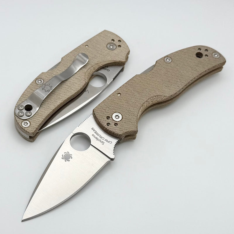 Spyderco Native 5 Brown Canvas Micarta Handles & CruWear C41MPCW5