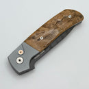 Pro-Tech ATCF Gray Aluminum w/ Contoured Mastodon Bark Inlays & Mosaic Button w/ Chad Nichols Damascus 2025 ATCF Custom 001