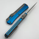 Microtech Glykon Apocalyptic Tanto w/ Blue Handles & Bead Blast Overlay 185-10APBL