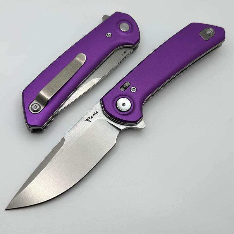 Reate Knives PL-XF Purple Aluminum Handles & Stonewash/Satin Nitro-V