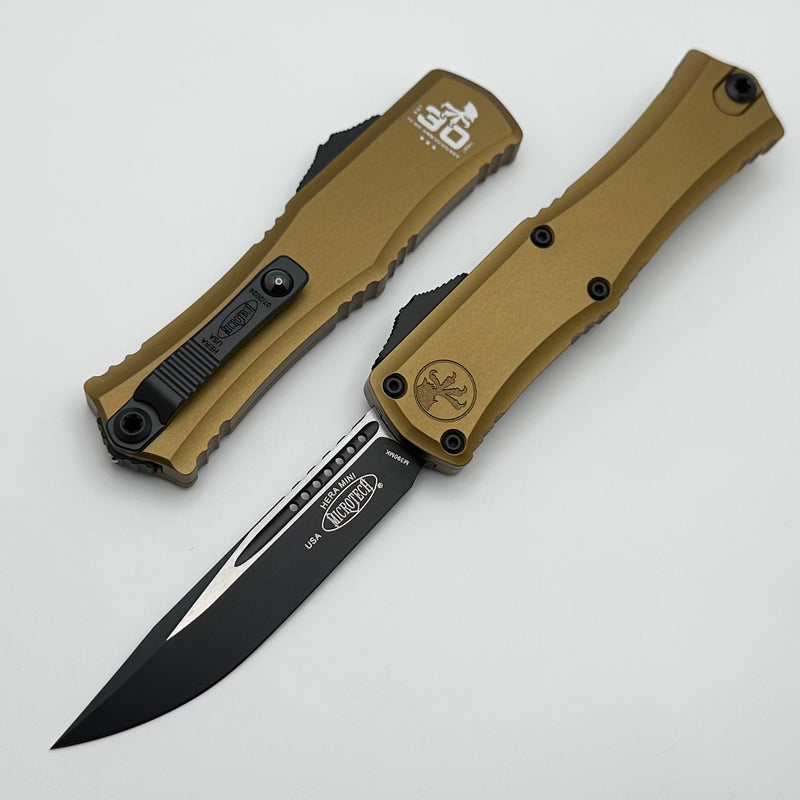 Microtech Knives Mini Hera 30th Anniversary Black S/E M390MK w/ Tan Handle 1703M-1TA30