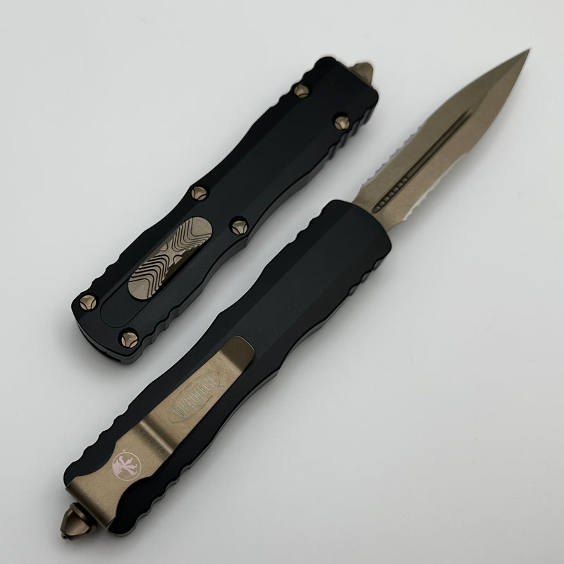 Microtech Dirac Double Edge Partial Serrated Bronze & Black 225-14