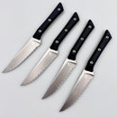 Microtech Steak 4 Piece Set Black G-10 Handle w/ Stonewash M390MK 3600-12SETBK