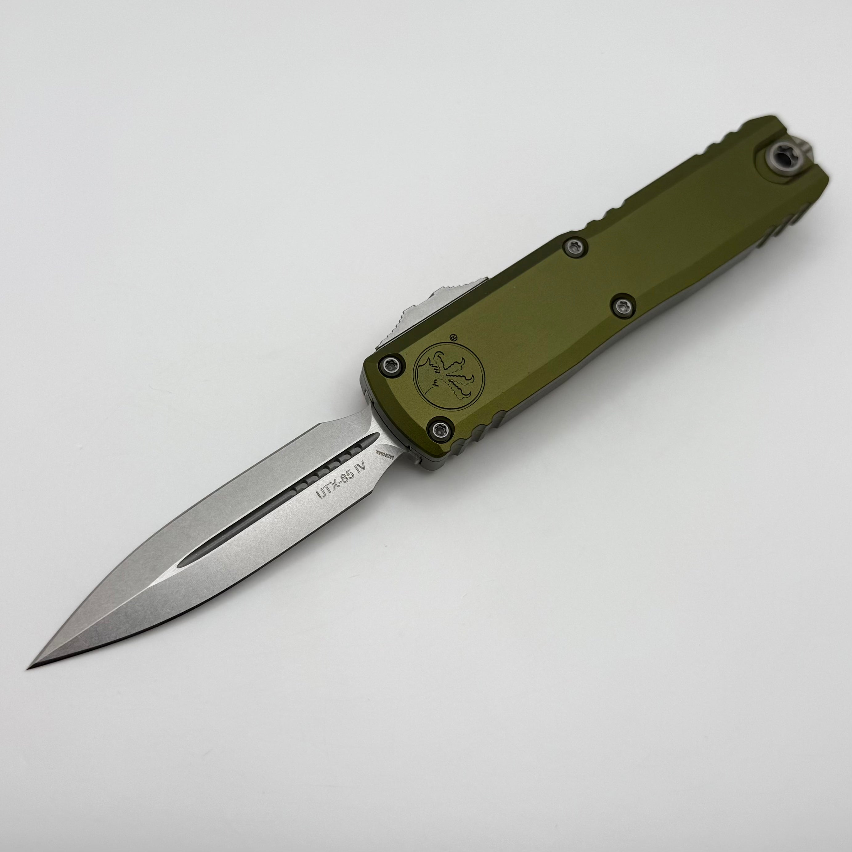 Microshell 85 Microtech UTX-85 Gen IV w/ OD Green Handle & Stonewash D/E M390MK 1232