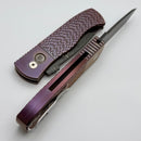 Pro-Tech Emerson CQC7 w/ Burnt Bronze Jigged Titanium Handle & Black Lip Pearl Button w/ Damascus Chisel Tanto 2025 Emerson Custom 002