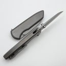 Chaves Knives Brad Blount Arrestor 229 Stonewash Titanium Integral Handle & Stonewash M390