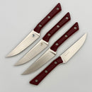Microtech Steak 4 Piece Set Merlot G-10 Handle w/ Stonewash M390MK 3600-10SETMR