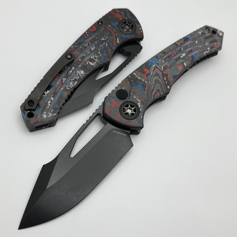 Heretic Knives Pariah M/A Button Lock America Camo Carbon Handles w/ DLC MagnaCut H046-6A-USA/CC