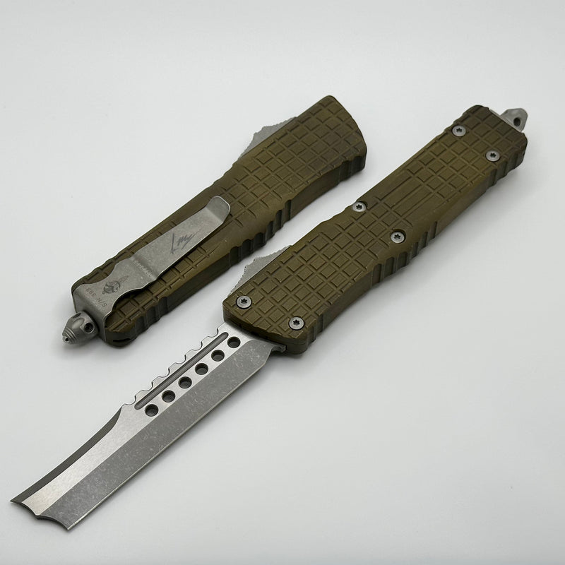 Microtech Combat Troodon Hellhound Straight Razor Frag Apocalyptic Earth Signature Series 219R-10APFRAES