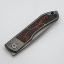 Uldanov Custom Knives Sierra w/ Milled Titanium/Red Dark Matter Carbon Fiber Inlays & M398 Front Flipper