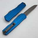 Microtech Cypher II S/E Partial Serrated Apocalyptic w/ Blue Handle 1241-11APBL