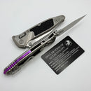 Marfione Select Microtech Socom Ram-Lok Titanium Textured Inlaid Handles w/ Purple Accents & Spear Point Stonewash Serrated M390MK 160RL-11SMS4