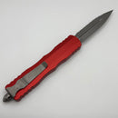 Microtech Dirac Delta D/E Apocalyptic Full Serrated w/ Red Handle 227-12APRD