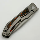 Uldanov Custom Knives Sierra w/ Milled Titanium/Orange Dark Matter Carbon Fiber Inlays & MagnaCut Front Flipper