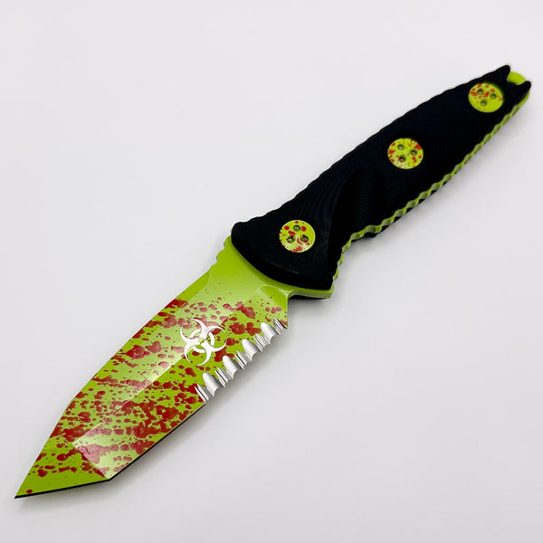 Microtech Socom Alpha Mini Tanto Zombie Tech Partial Serrated Signatur