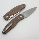 TRM Atom Burlap Micarta 3D Micarta Contoured Smooth Handles & MagnaCut