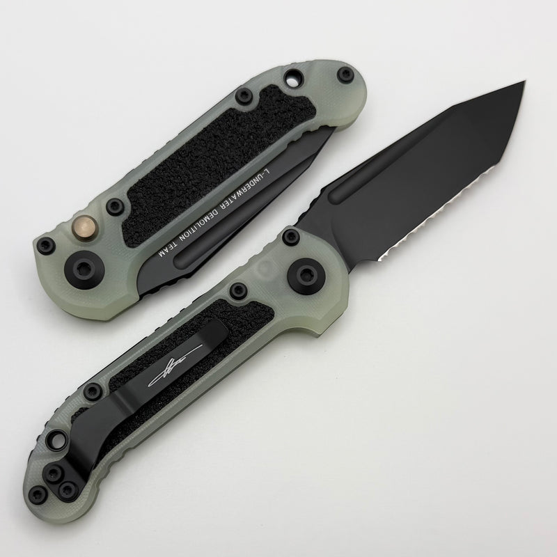 Microtech Knives LUDT Gen III Jade Green G-10 Handle w/ Black Full Ser
