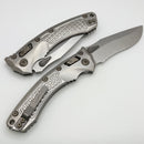 Microtech Marfione Select Amphibian RAM LOK Titanium Frag Handles & Partial Serrated Stonewash M390MK w/ Double Vapor Blast & Flamed Accents 137RL-11FRMS4